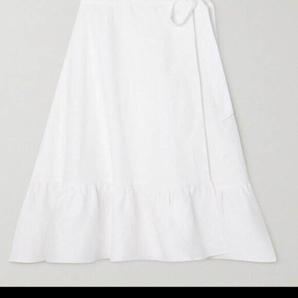 Reformation Dresses & Skirts - Reformation White Linen Wrap Skirt. Size XL. Like New.